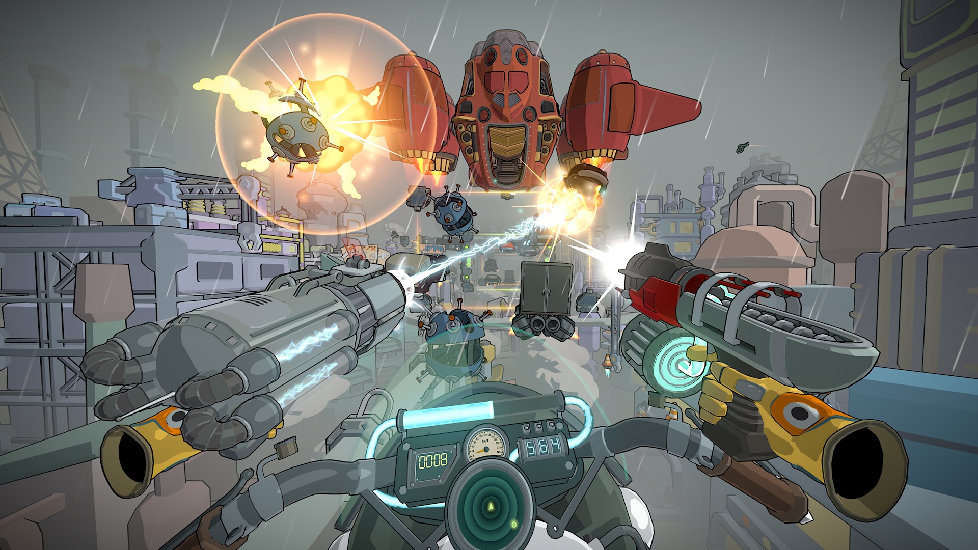 Retronika is a sci-fi shooter on a flying motorcycle coming to Quest ...