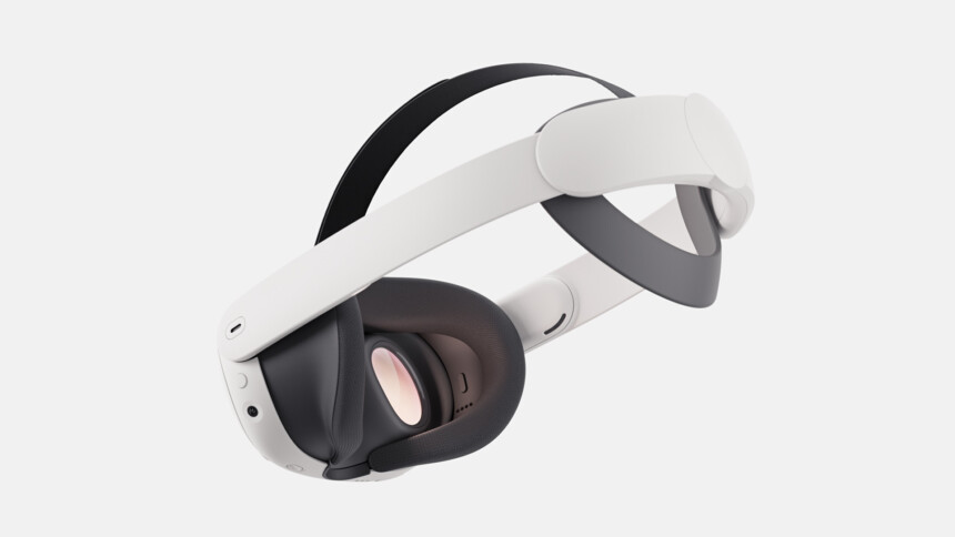 The Meta Quest 3 VR headset with the optionally available head mount