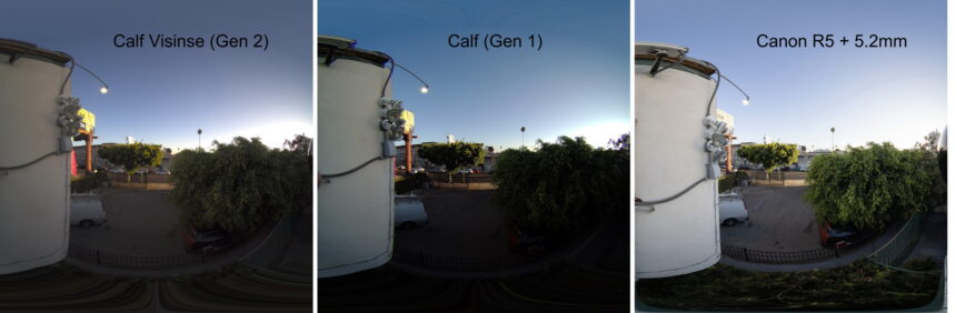 Comparison of Calf Visinse with Calf (Gen 1) and Canon R5.