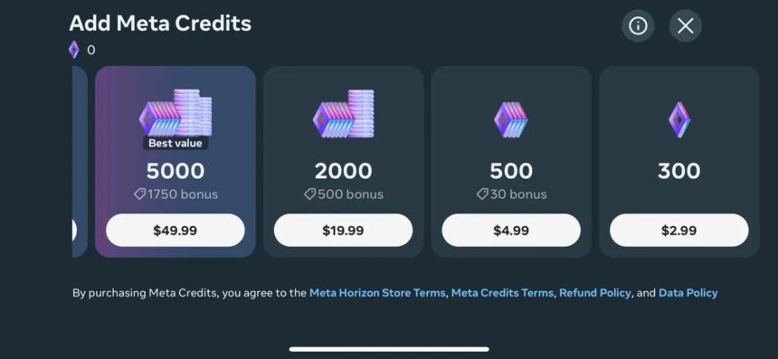 Various meta-credits bundles.