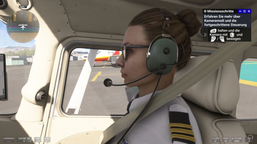 The figure models - here by flight instructor Delia Cherchez - look good, but are sometimes a little stiffly animated.