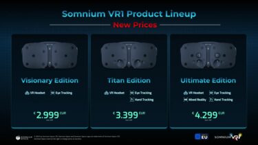 Somnium VR 1: New pricing for premium PC VR headsets announced