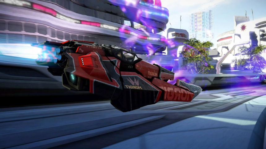 A red glider from Wipeout.